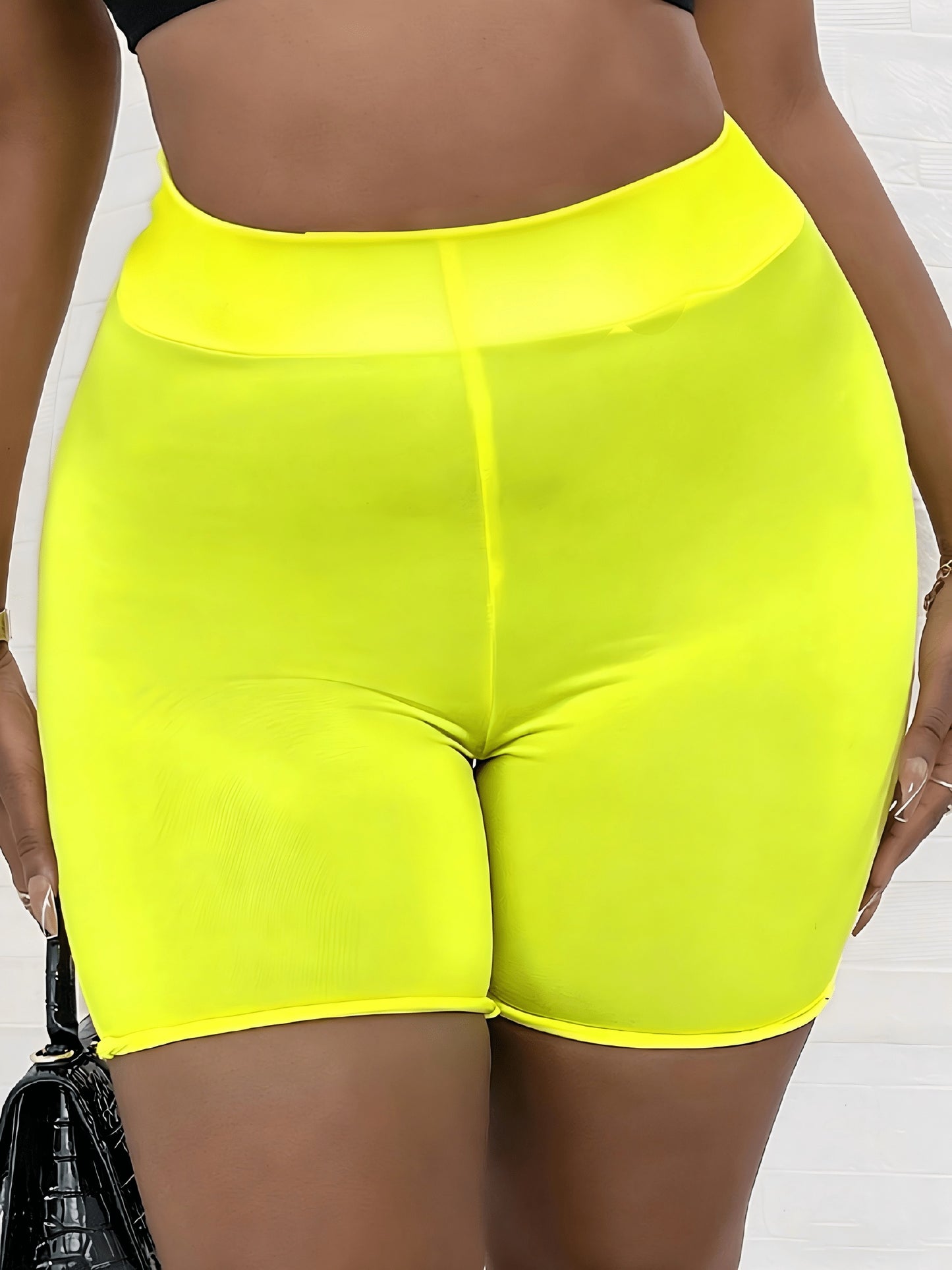 Denim Shorts: Color Block Printed Distressed Shorts/w Fitness Running Shorts