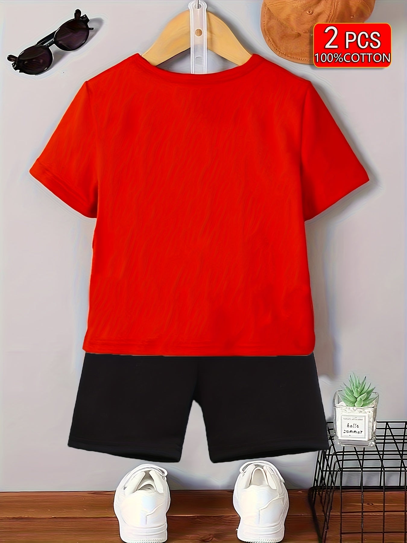 2pcs Set- Kids Short-Sleeve Shorts Set Ain't No Daddy Like The One I Got Print Tshirt 100% Cotton two-pieces sets, Perfect for Outdoor