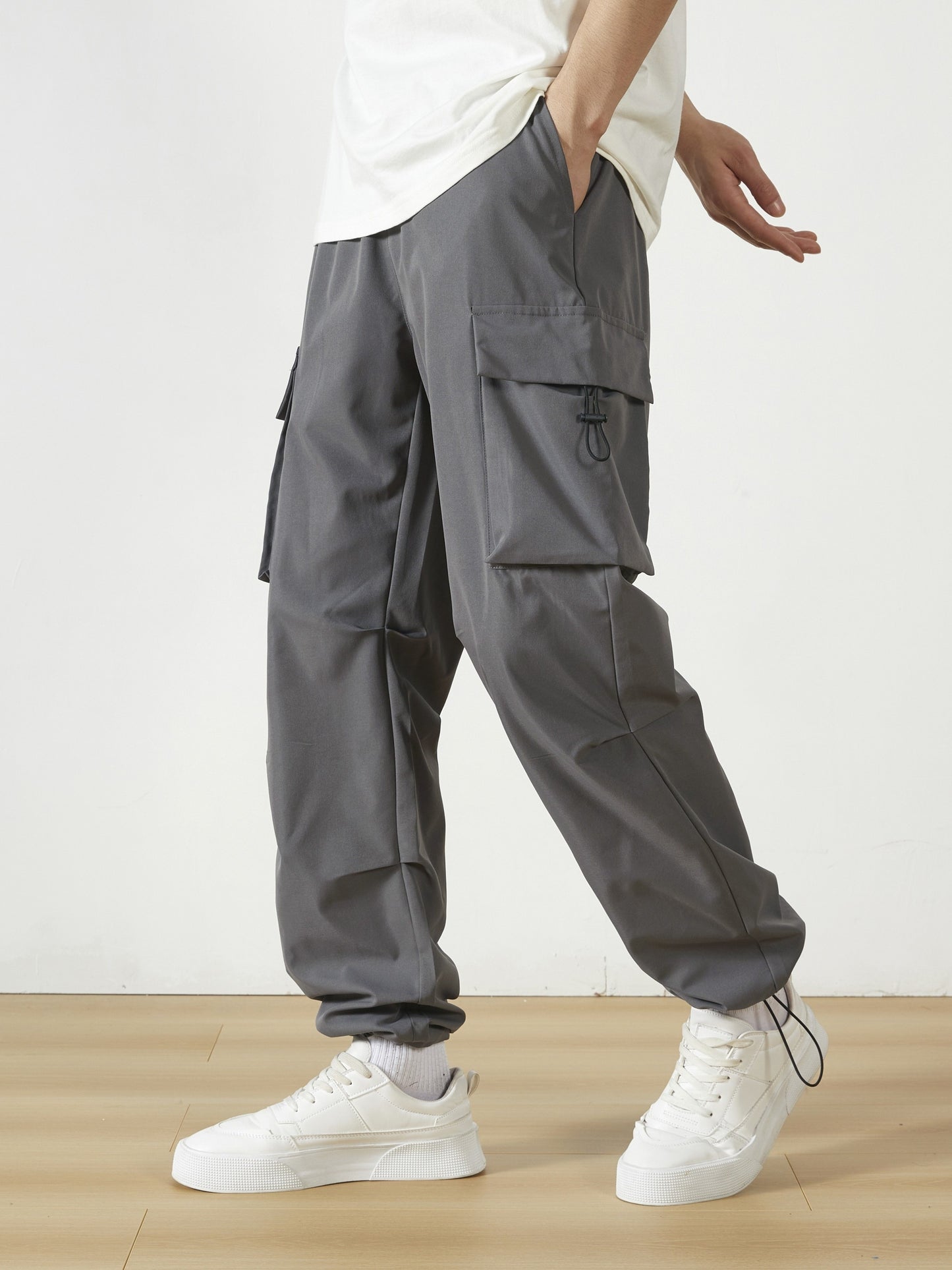 Men'S Straight-Leg Cargo Pants with Multiple Pockets, Suitable for Outdoor Street Fashion