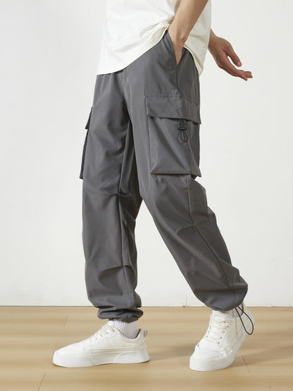 Men'S Straight-Leg Cargo Pants with Multiple Pockets, Suitable for Outdoor Street Fashion