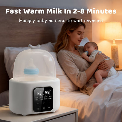 6-in-1 Electric Bottle Warmer - Timer, Defrost and Keep-Warm Modes