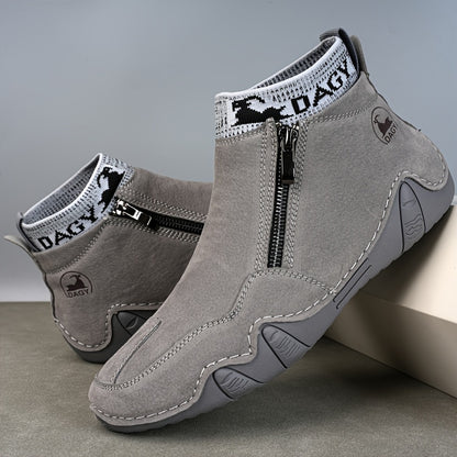 Cross-border Fashion Plus Velvet Men's Large Size Men's Shoes, High-top Wear-resistant Men's Boots, Outdoor Casual Shoes, Warm Shoes