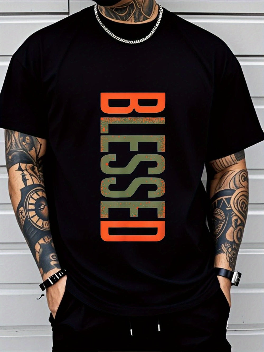 Men's Graphic T-Shirt - Round Neck Short Sleeve Modern Style 050789