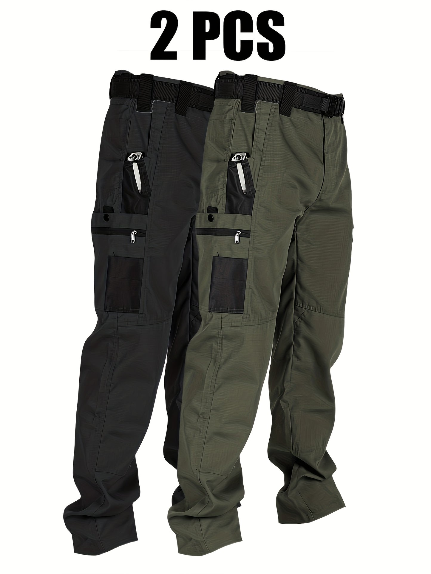 2Pack Men'S Utility Cargo Pants, Lightweight Tactical Workwear, Stretch Ripstop