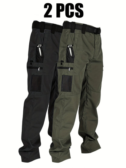 2Pack Men'S Utility Cargo Pants, Lightweight Tactical Workwear, Stretch Ripstop