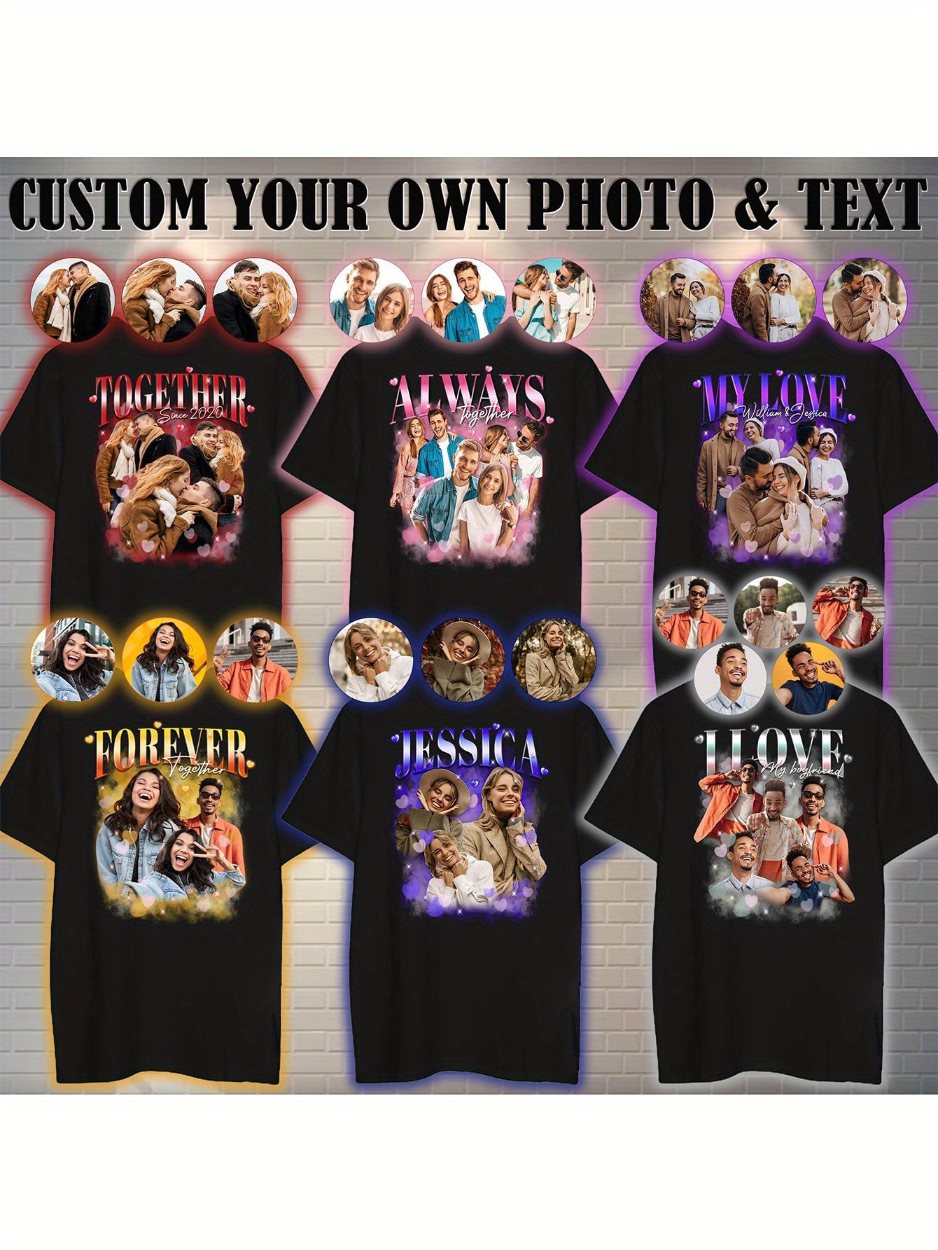 Personalized T Shirts, Men'S Fashionable Everyday Versatile T Shirts, Christmas T Shirts, Christmas Sports T Shirts, Valentine'S Day Gifts, Boyfriend Gifts, Girlfriend Gifts, Cartoon T Shirts, Letter T Shirts, Retro T Shirts
