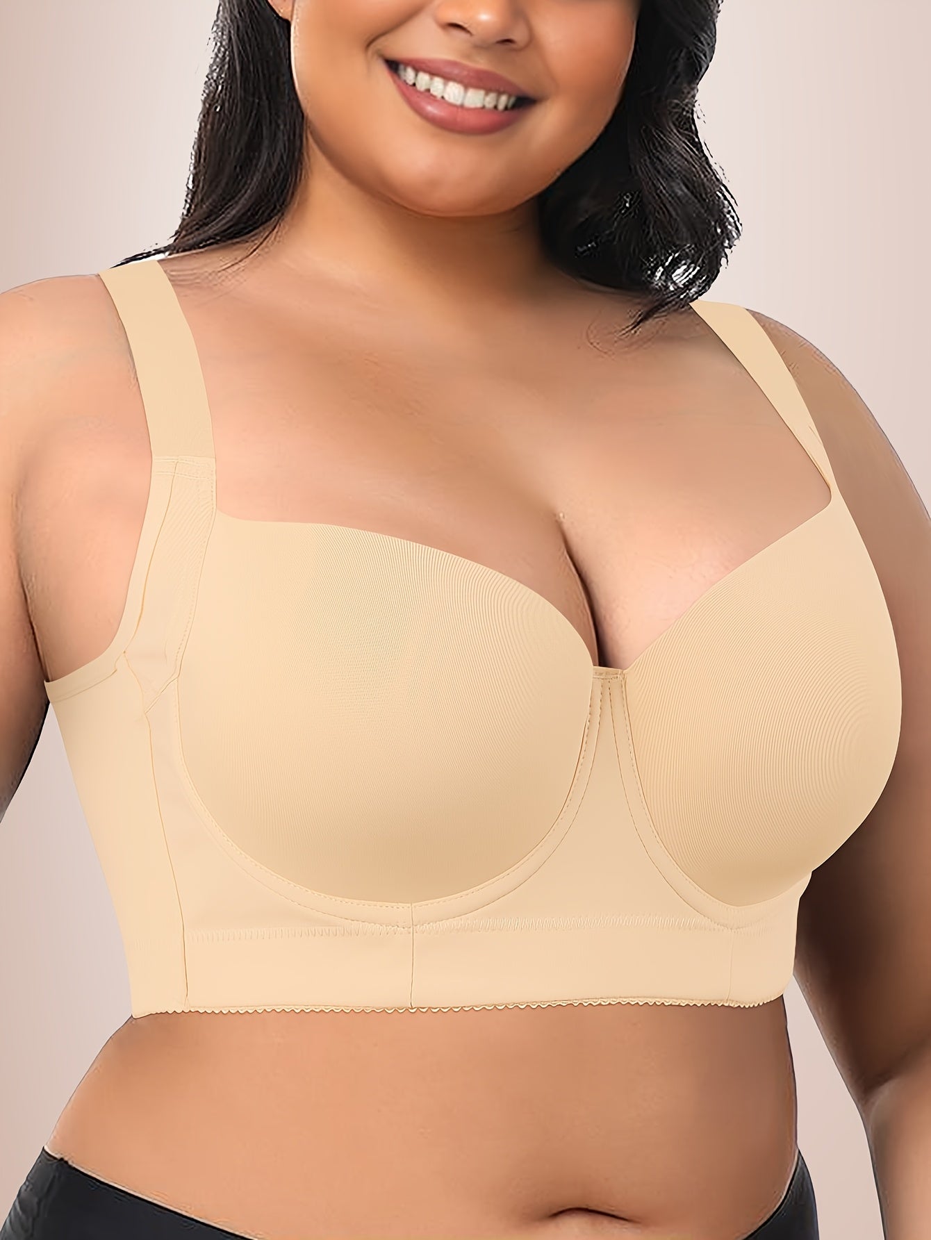 Seamless Large Size Push-up Bra for Women with Wide Shoulder Straps, Comfortable And Simple Bra