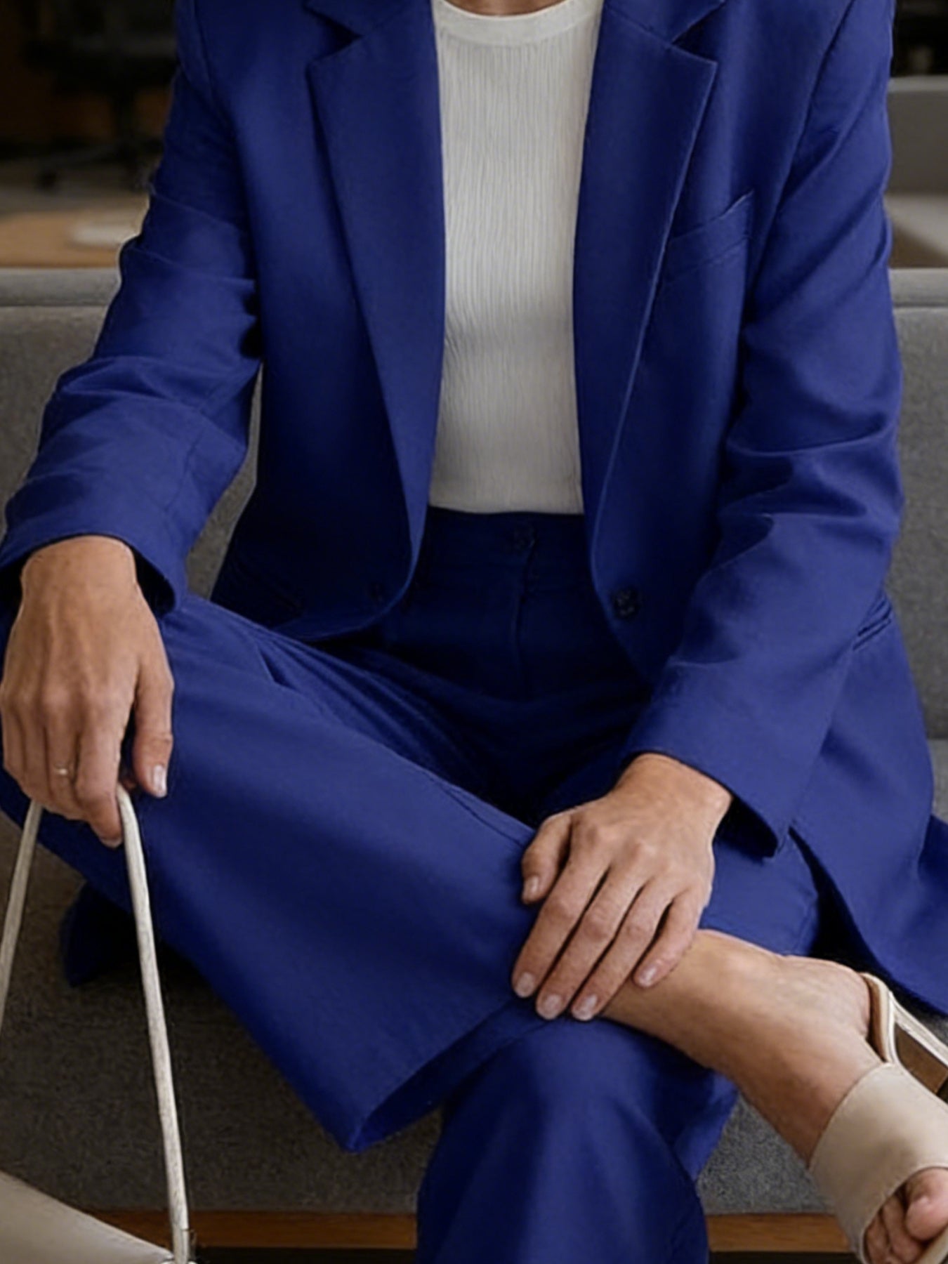 Women'S Suit Set | Soft Fabric Classic Relaxed Fit Tapered Silhouette | Casual Blazer Pants Two Piece Set Business Formal Style for Business Trip And Networking Event Occasions | Structured