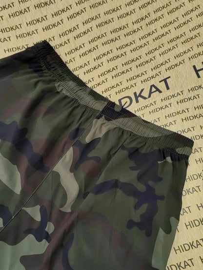 Women's Casual Camouflage Work Pants with Large Patch Pockets, Elastic Drawstring Waistband, and Tapered Cuffs, Suitable for Daily Outdoor Leisure Wear