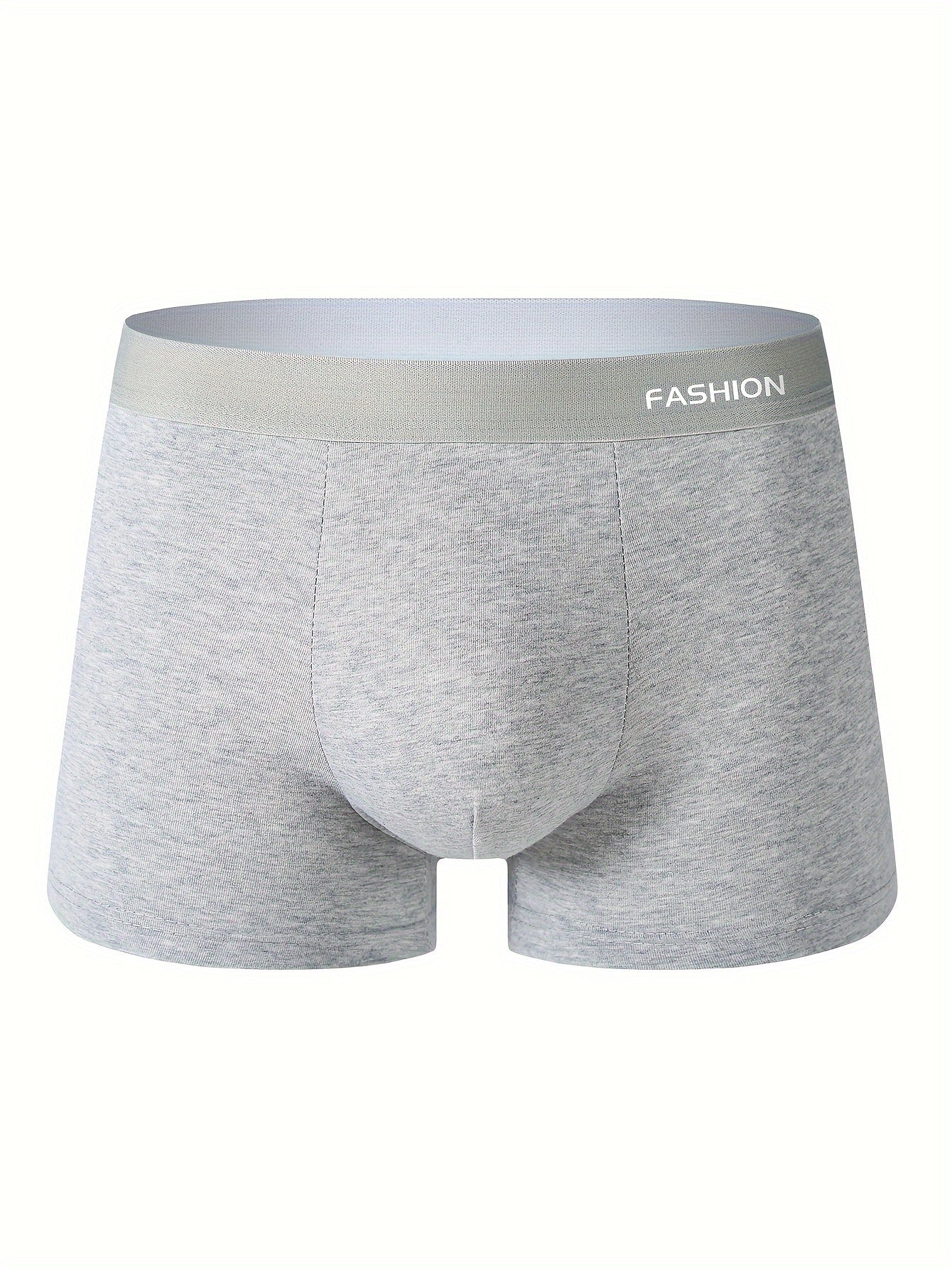 Men's Trendy Solid Color Boxer Shorts, Plus Size Men's High-Quality Breathable Fashion Underwear