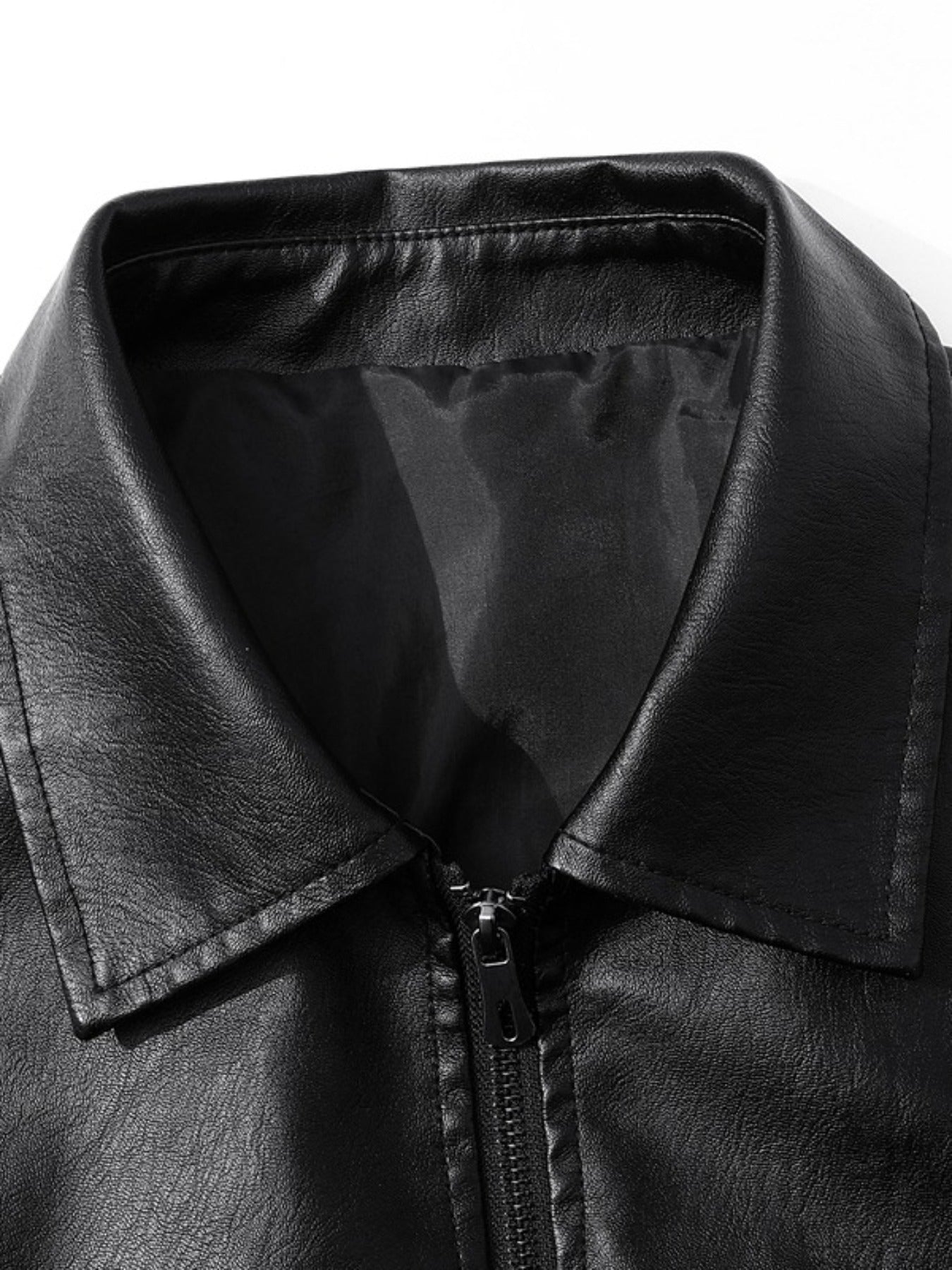 New Men'S Jacket, Stylish And Trendy, with Lapel And Zipper Design, Plus Size
