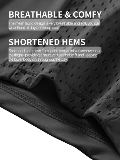 4 Pcs Men's Fashionable, Comfortable, Sexy, Breathable Mesh High Elasticity Patchwork Four Corner Underwear Is A Great Gift Item