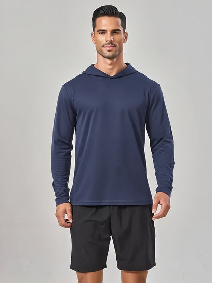 6-Pc Men'S Long-Sleeve Solid Color Hooded Comfort T-Shirt, Made of Soft And Breathable Fabric, Plus Size