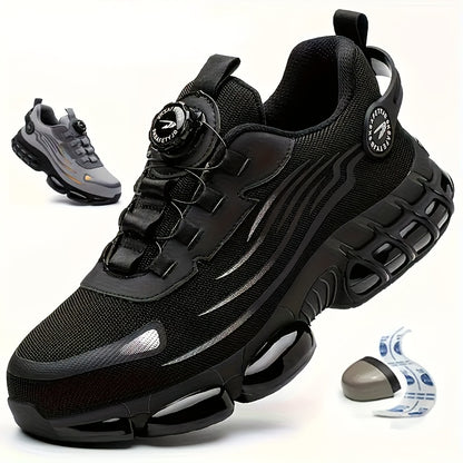 Men's Breathable Work Shoes - Durable Safety Shoes Suitable for Industrial and Casual Wear with Reflective Stripes