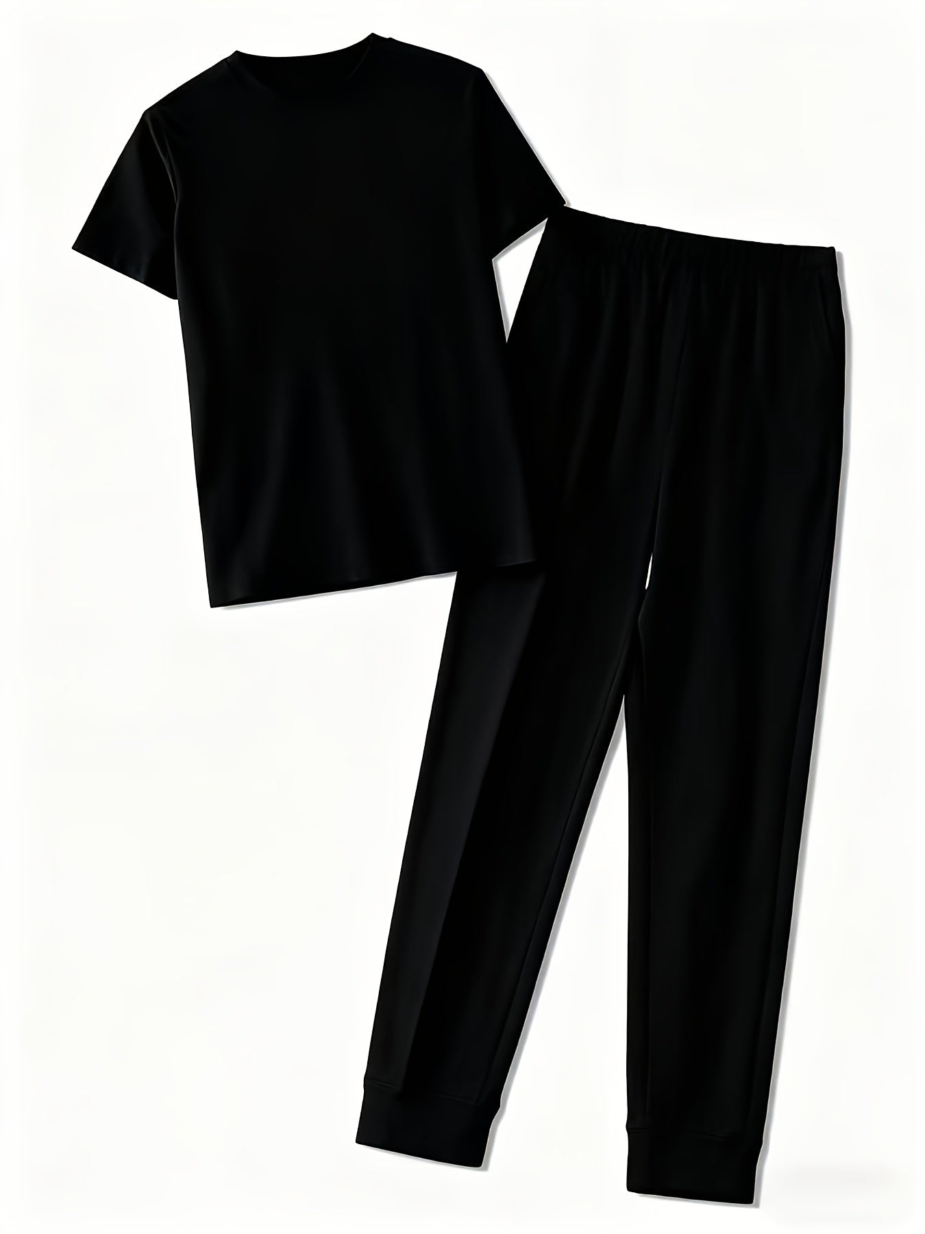 Alphabet-printed Casual Spring/autumn Short-sleeved Round-neck Women's Dress And Pants Set