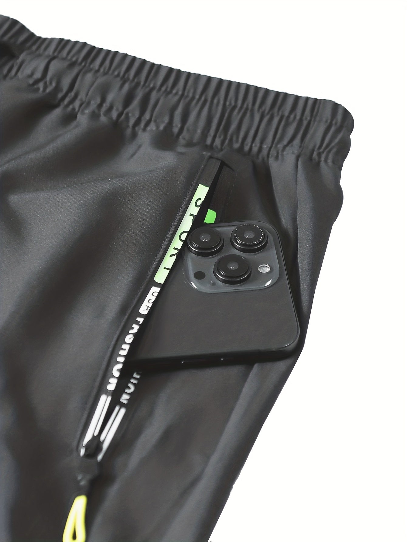 Women'S Heavy-Duty Cargo Pants with Multi-Zipper Pockets & Neon Green Zippers - Belt-Like Waist Drawstring, Full-Length Trousers for Outdoor, Travel - Casual Pants (Neon Green Accent, Spring/Fall) - No-Leg-Slip Design
