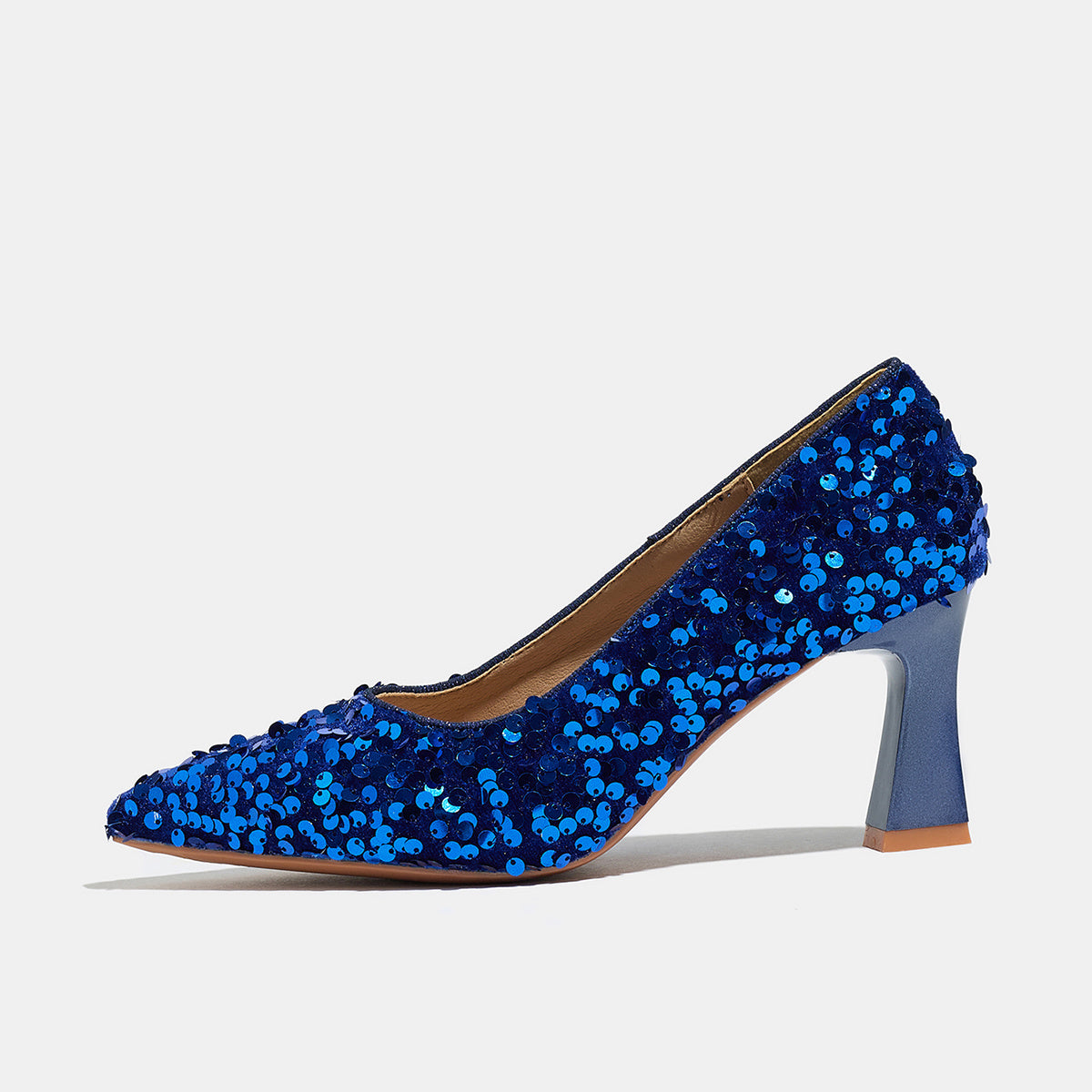 [Evening Party Wedding] Elegant High Heel Evening Party Wedding Dressy Shoes for Women, Pointed Toe, Chunky Heel, Sequin Embellishments Women Heels Red Shoes, Women Shoes