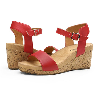 Women's Open Toe Buckle Ankle Strap Platform Wedge Sandals Durable Versatile Style for party, dance, shopping, walk, office, beach stylish look, Classic and versatile style Women Shoes, Womens Sandals