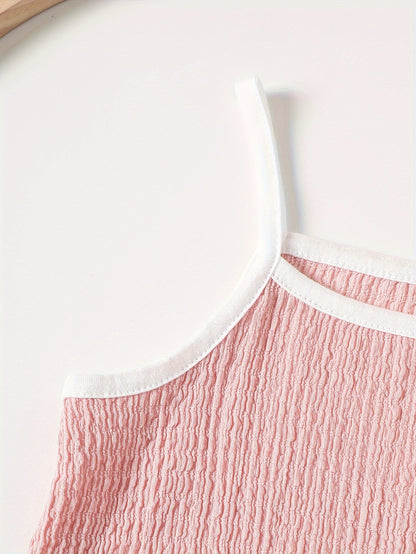 8pcs Girls Summer Camisole Vest 2pcs Tops + Pants Set Summer New Baby Thin Shorts Holiday Gift Party Girl's Clothes Children's Clothing, Perfect for Outdoor
