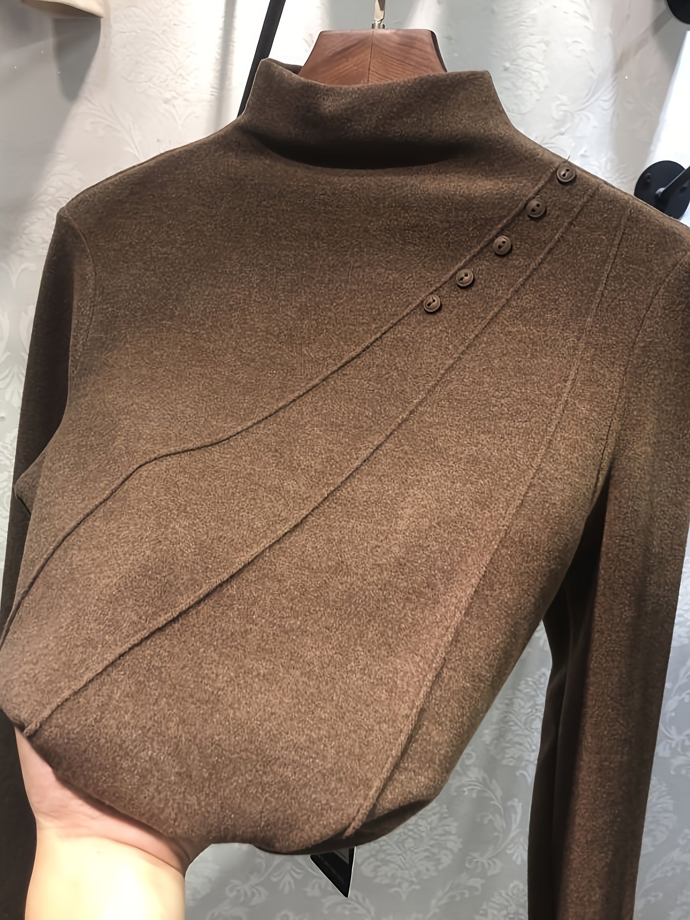 2024 Autumn/Winter New Half High Collar Double Sided Velvet Bottom Shirt for Women, Tailored And Versatile, Fashionable And Stylish Mid Neck T-shirt, Warm Top