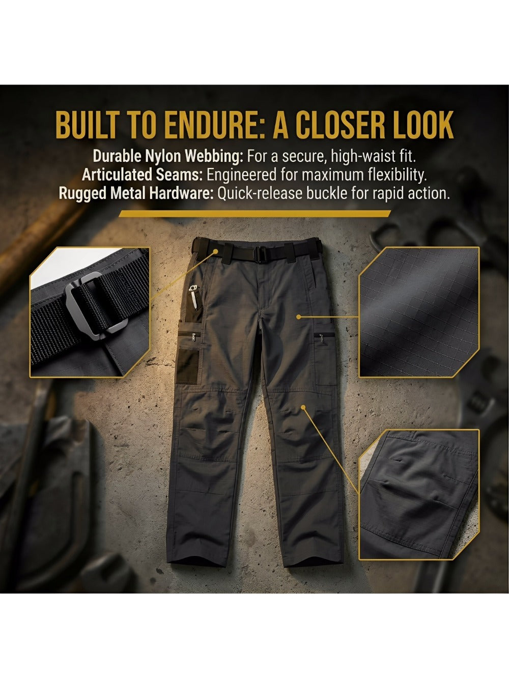 Men's Cargo Pants - Multi Pocket Workwear Style 874469
