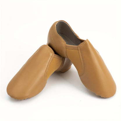 Unisex Professional Slip-On Jazz Dance Shoes - Upper, Anti-Slip EVA Sole, 0.4" Low Heel, All-Season Comfort for Men & Women, Standard Toe Box, Solid Color, Dance Performance Footwear, Sleek Dance Shoes, Durable Dance Footwear