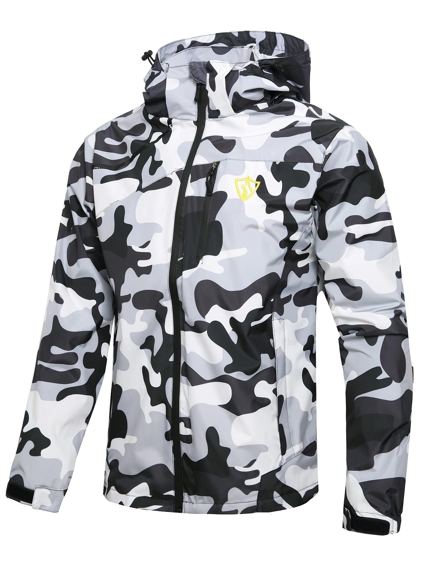 Men'S Rain Jacket Waterproof with Zipped Pockets Windproof Rain Jacket with Hooded