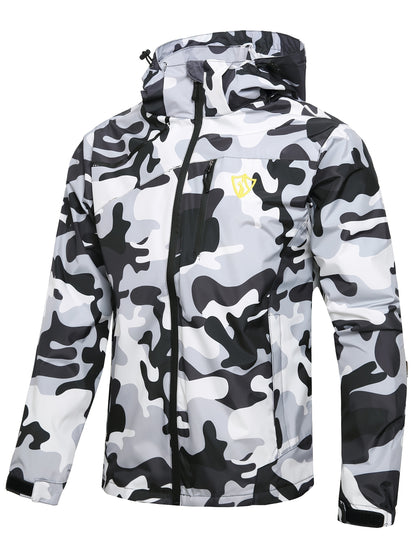 Men'S Rain Jacket Waterproof with Zipped Pockets Windproof Rain Jacket with Hooded