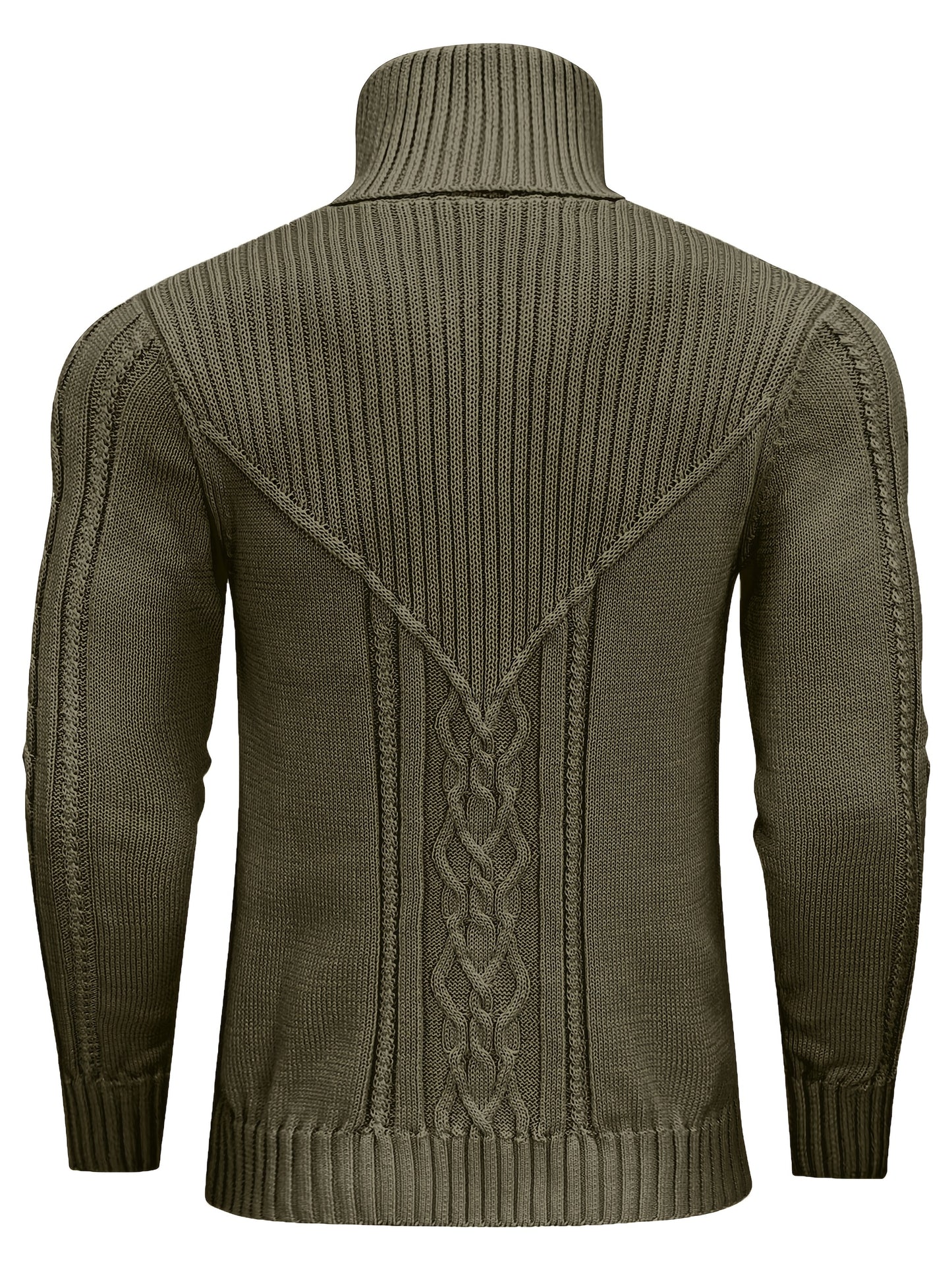 Men's Mature Casual Vintage Twisted Turtleneck Knit Pullover