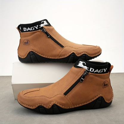Cross-border Fashion Plus Velvet Men's Large Size Men's Shoes, High-top Wear-resistant Men's Boots, Outdoor Casual Shoes, Warm Shoes