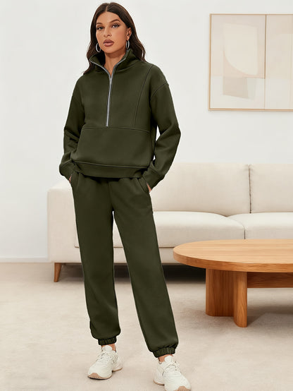 A Set of Autumn And Winter European And American Women'S Two-Piece Suits, Sweatshirts, Trousers, Fleece Sports, Street Fashion And Casual Suits