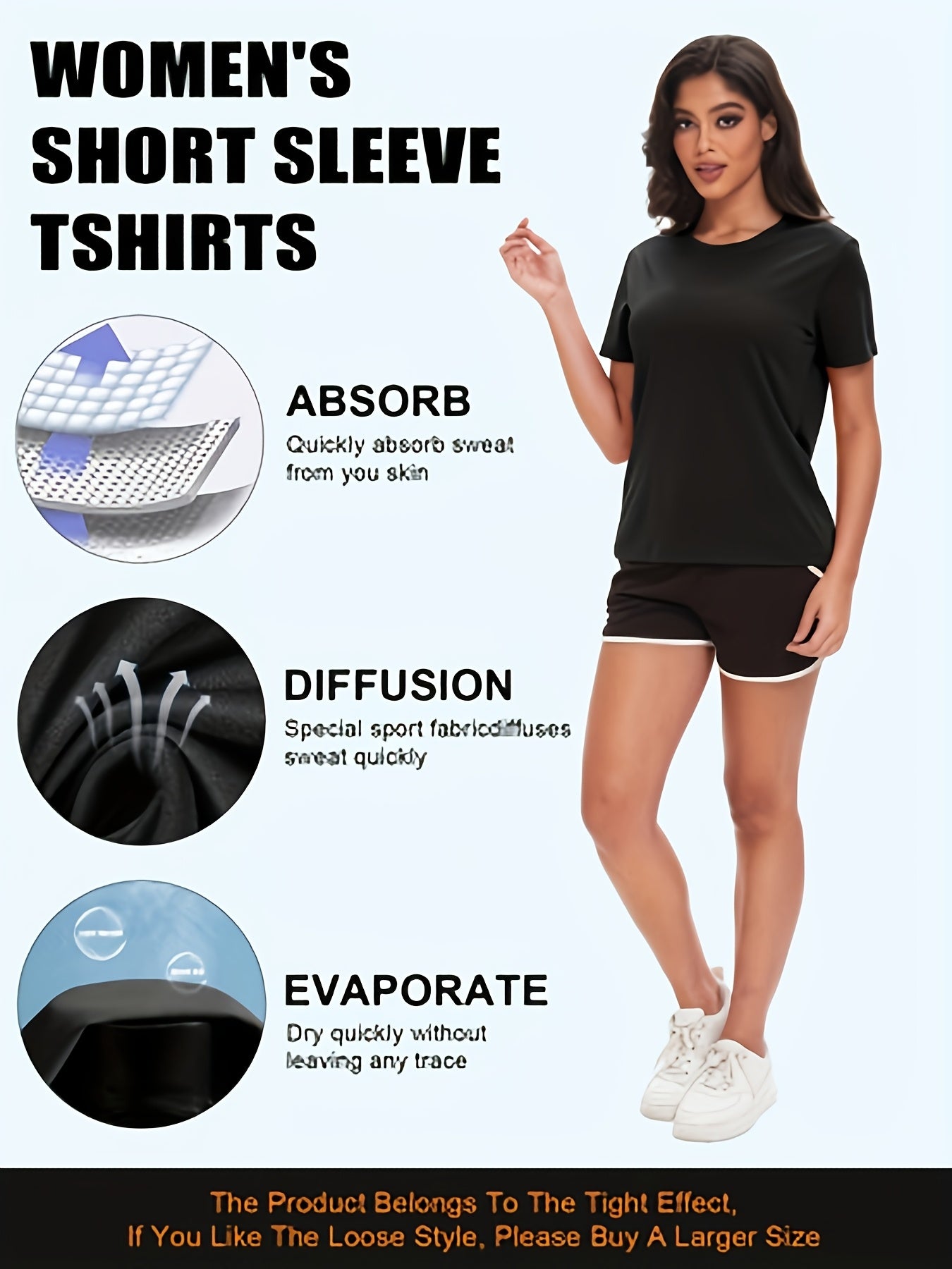 5pcs Of Women's Casual Short Sleeved Breathable Quick Drying S T-shirt, Basketball Outdoor T-shirt
