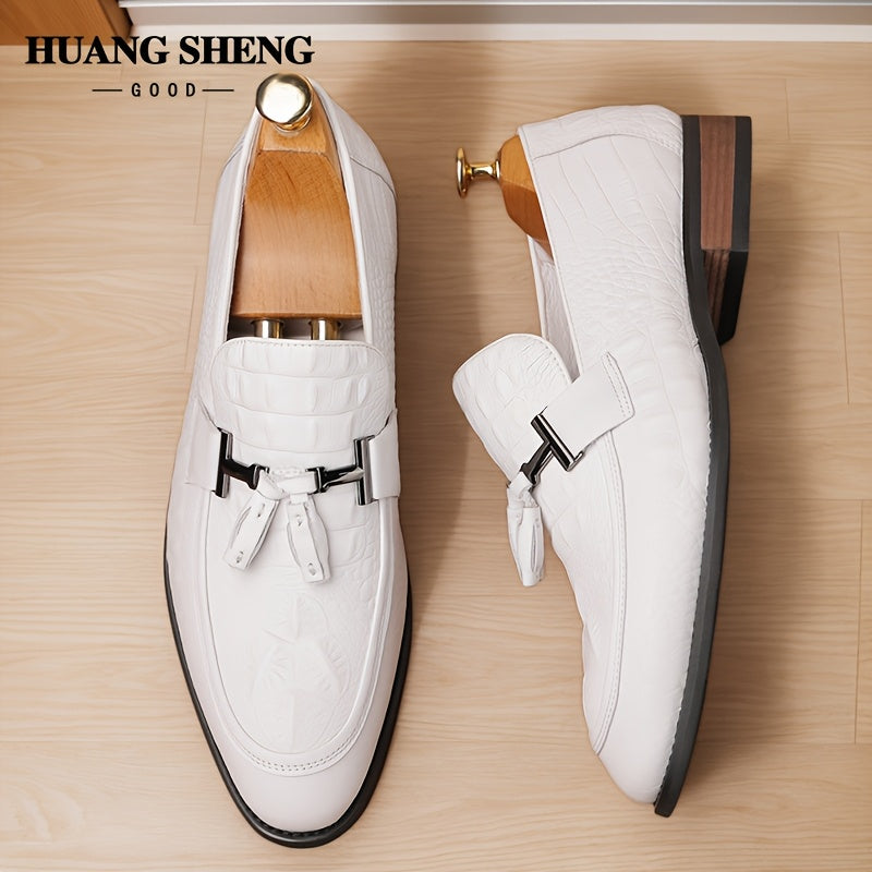 Crocodile Patterned High-end Light Luxury Business Men's Casual Shoes, with A Top Layer Of Cowhide Upper, Suitable for Parties And Banquets 56791W