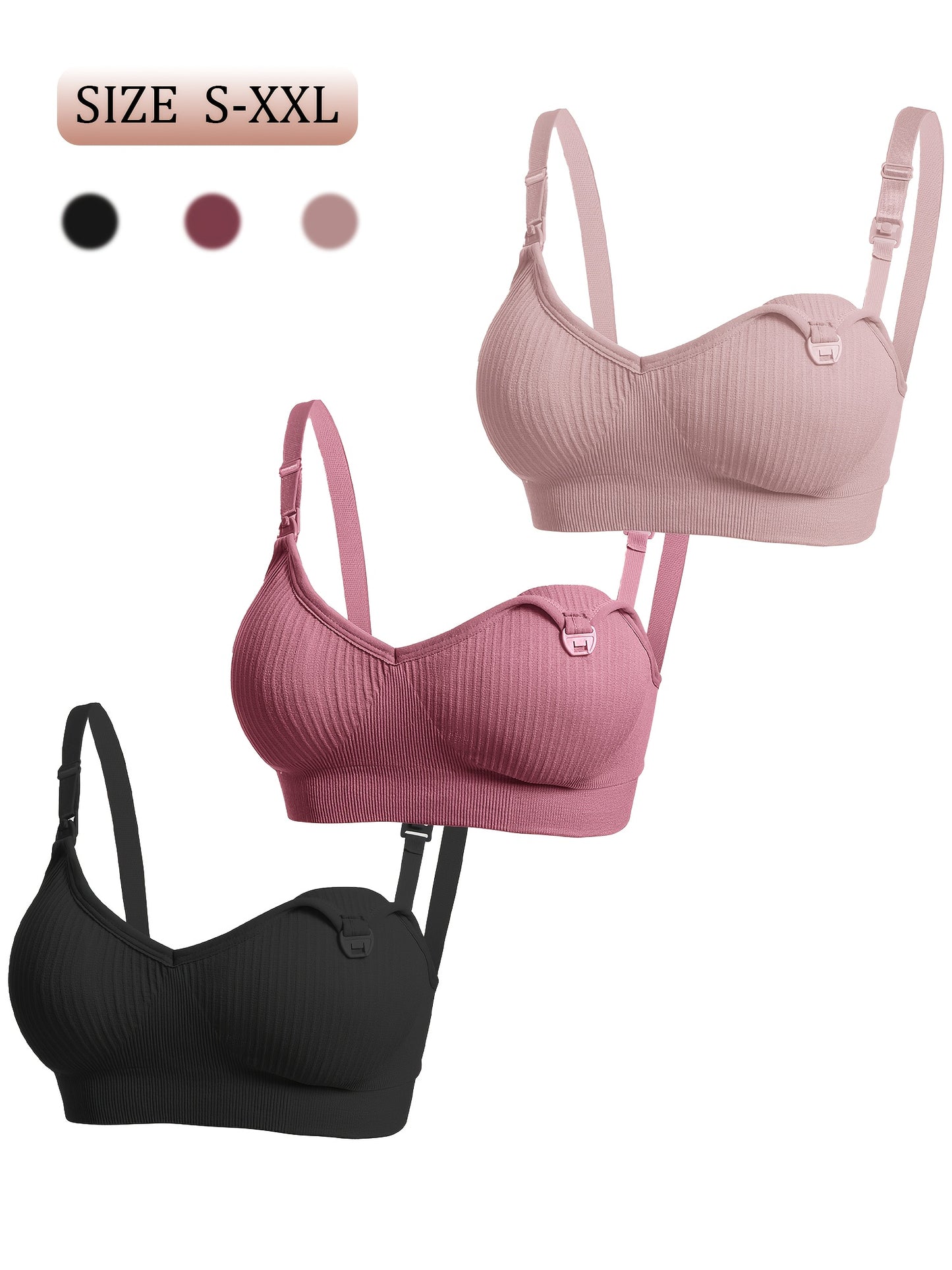 [Selected 3pcs Set] Comfortable Bandeau Bra for Women Tube Top Style with Ribbed Fabric And Elastic Support Perfect for Daily Wear Seamless Bandeau Bra for Women Strapless Wireless Tube Top with Removable Pads Super Stretchy And Soft Fit