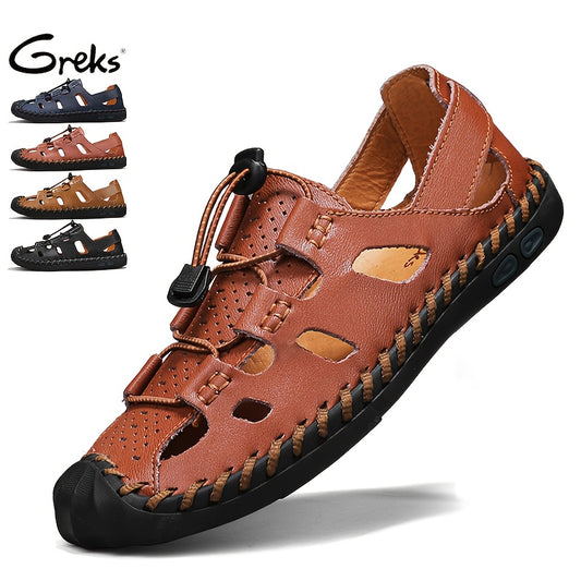 GREKS Mens Casual Closed Toe Sandals Outdoor Fisherman Adjustable Sport Summer Shoes