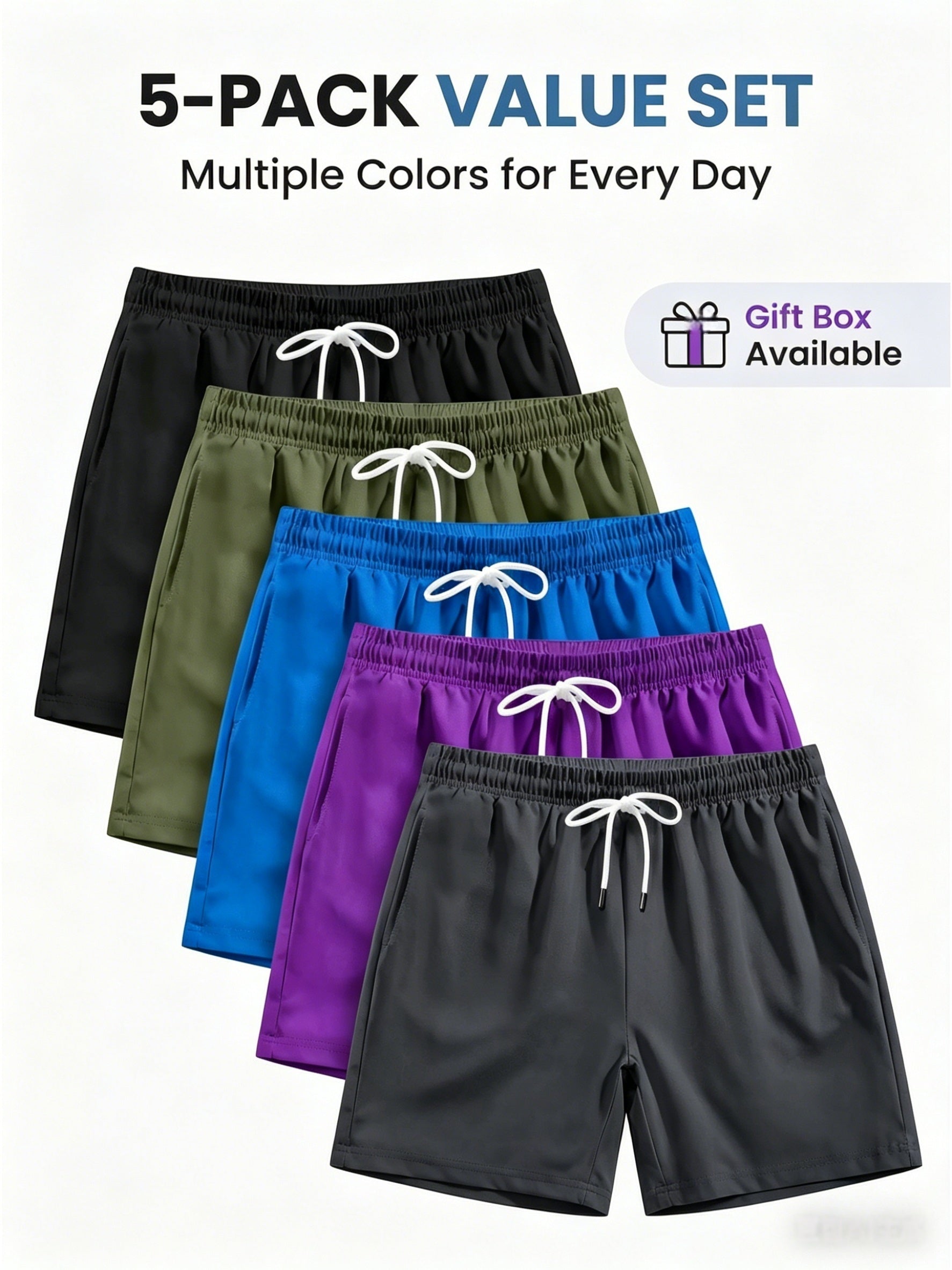 5-Pack Printed Shorts Polyester Shorts - product view 49