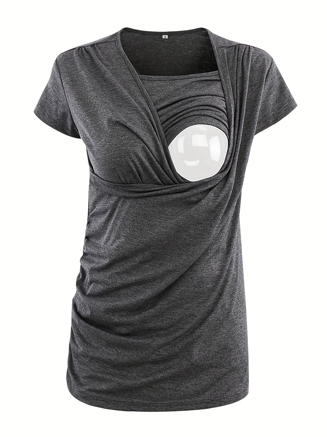 Set of 3 Women'S Short Sleeve Maternity Tops with Side Ruching for Breastfeeding