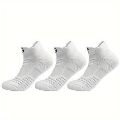 12 Pairs of Men's Thick Towel Fabric Sole Anti-slip and Moisture-absorbing Sports Socks, with Cushioning and Breathable Design, Suitable for Marathons, Outdoor Sports, Casual Wear, Sporty Style, Enhanced Stitching, and an Active Lifestyle