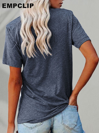 Double-sided Printing Women's T-shirts Women's Blend T-shirts-Stars, Stripes & Jesus Christ T-Shirt - Patriotic Faith Design for Women | Casual Summer Wear | Christian Apparel | Trendy Graphic Tee