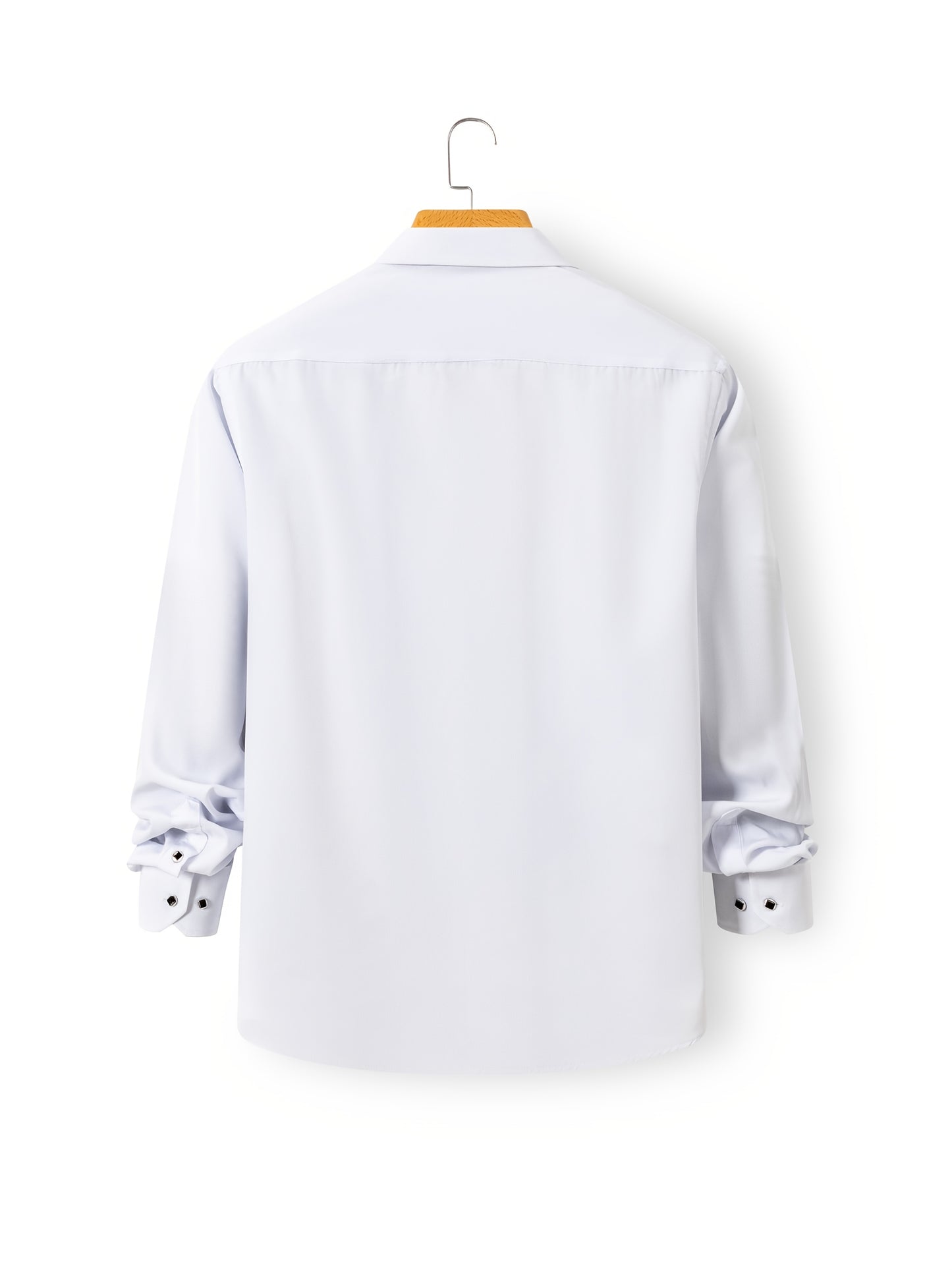 Father'S Day Gift Choice, Men'S Long Sleeve Button Shirt, Crystal Button Design, Solid Color Plain Formal Business Attire, Great As Gift for Party, Wedding, Date Dress Shirt