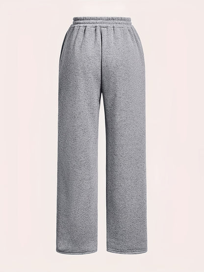 4pcs Women's Straight-leg Casual Pants - Elastic Waistband, with Pockets, Comfortable All Year Round, Machine Washable, Smooth Texture, Simple Design - Red, Black, White, Gray Casual Home Pants, Jogging Pants, Casual Wear, Halloween, Teacher's Day