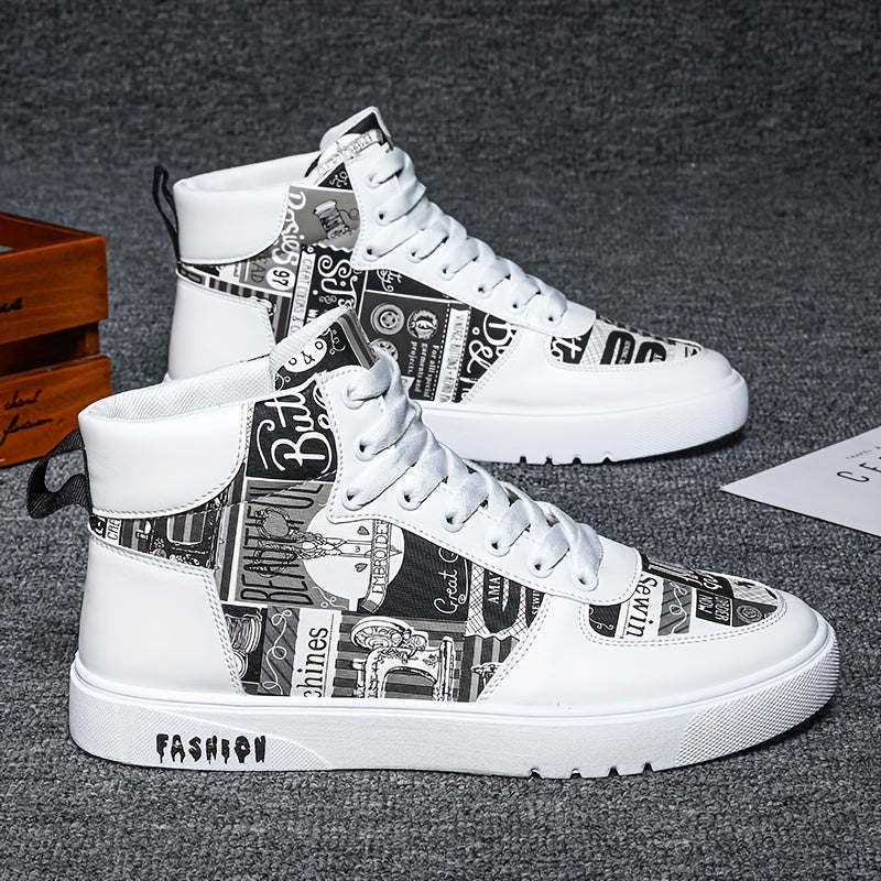 Men's high graffiti light fashion casual Joker men's shoes