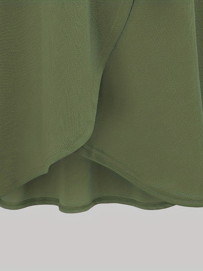 Women's Autumn New High-Waist Irregular Split Skirt with Lining, Mid-Length 2-in-1 Tie Dress