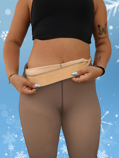 Women's Winter -lined Tights, Autumn And Winter Thickened Warm Leggings, Soft Elastic, High-waisted Design, Women's Pantyhose, Christmas Gift