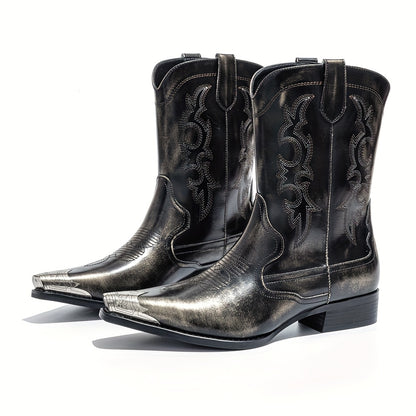 Men's Boots Vintage Casual Embroidered Pointed Toe Cowboy Boots