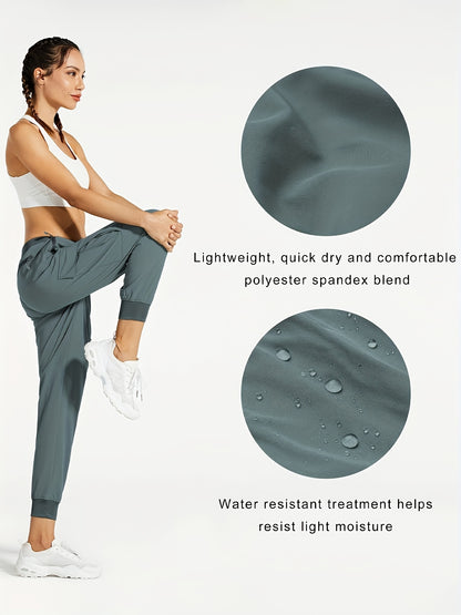 Women'S Cargo Joggers Hiking Pants Lightweight Quick Dry Camping 50+ Zippered Pockets