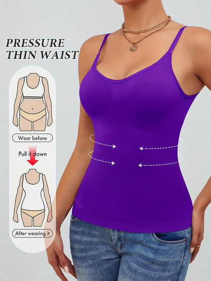 2pcs Women'S Waist Cinching Tank Top, Tight Fitting Waist Cinching Body Shaping Sleeveless Top With Adjustable Shoulder Straps, Body Shaping Tank Top