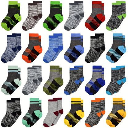 24 Pairs of Long Socks for Children Aged 1-14, School Sports Socks, Suitable for Both Indoor And Outdoor Activities. Bulk, Local Warehouse Shipping, Delivery Within 2-5 Days