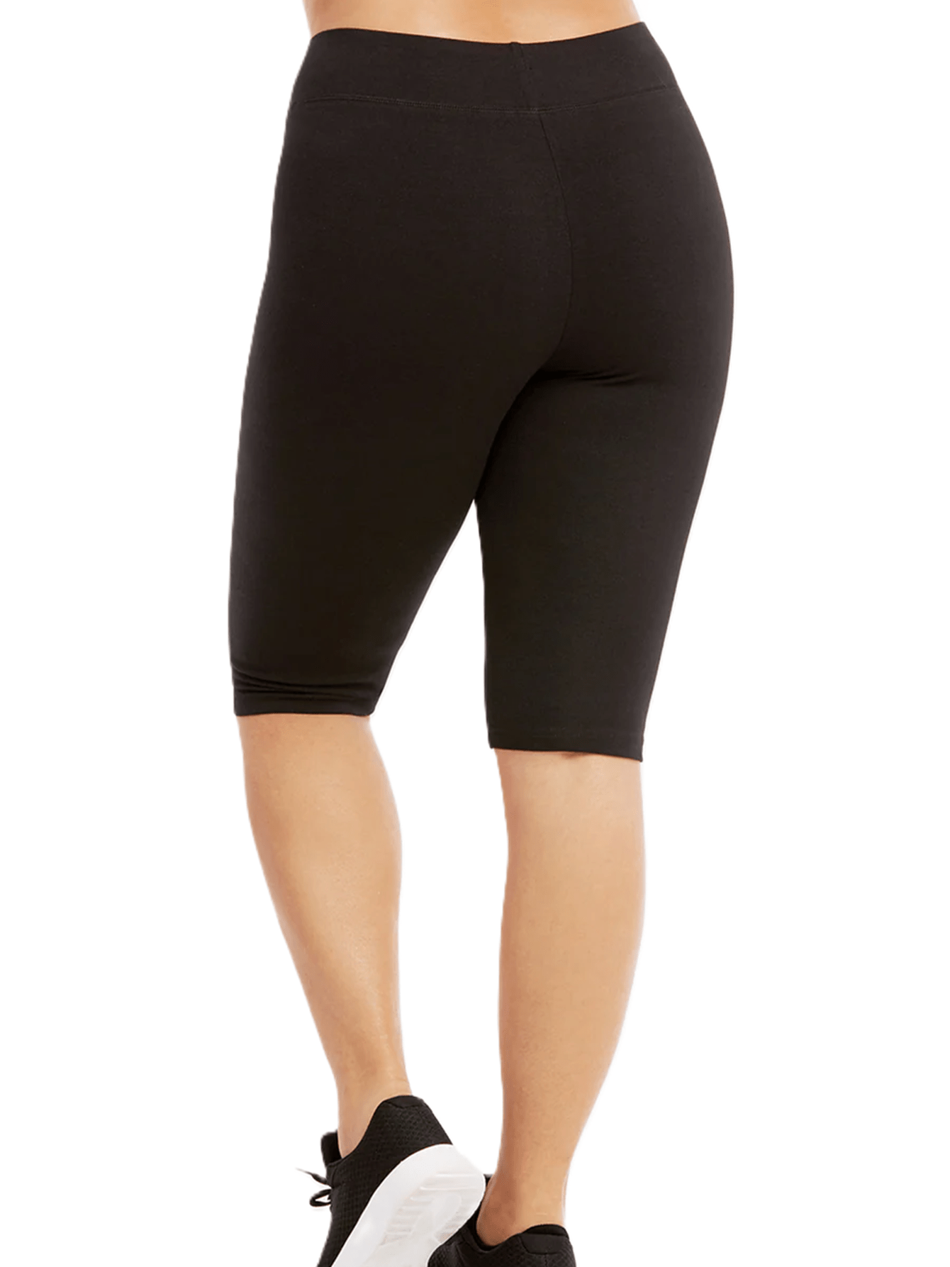 LADIES PLUS SIZE COTTON LEGGING SHORTS 21 INCH OUTSEAM, KNEE LENGTH