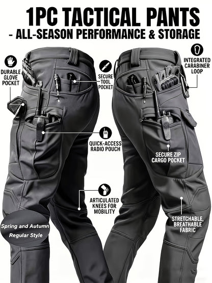 Men's Tactical Cargo Pants with Multi-Pocket Design (Includes A Belt)- Durable Quick-Dry Outdoor Hiking, Camping, Workwear & Travel Pants - Straight-Leg Regular Fit Casual Tactical Gear, Camping Essentials, Breathable Material, Adventure